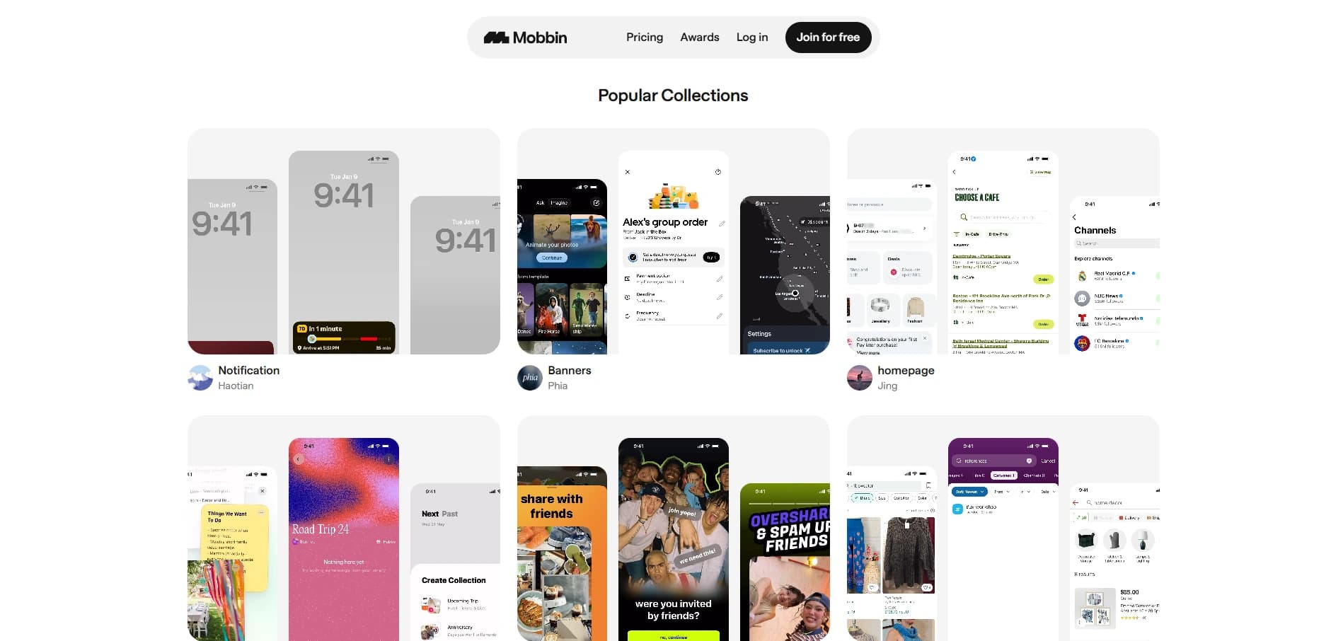 UI UX Inspirations from Mobbin