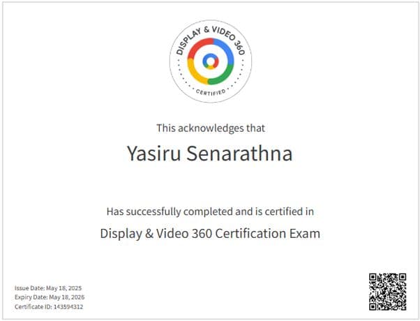 Display & Video 360 Certification Exam