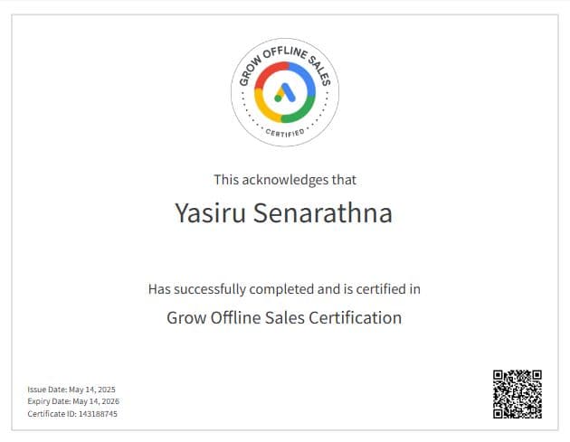 Grow Offline Sales Certification