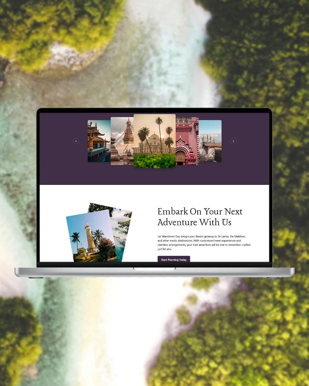 wanders day travels website design