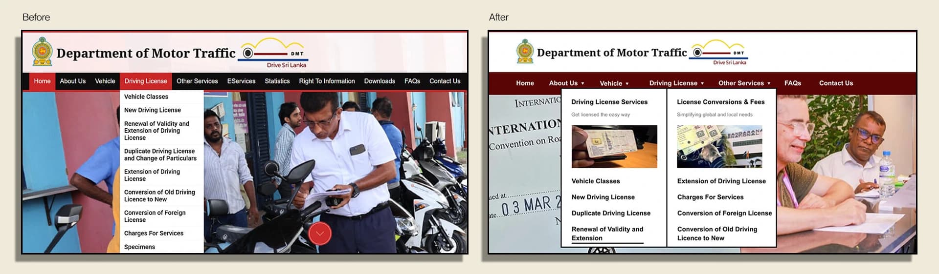 DMT Sri Lanka Redesigned Homepage